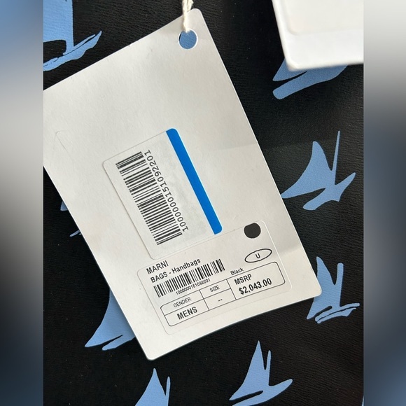 MARNI Spring/Summer 2018 Unisex Blue Leather Sailboat Patterned Satchel Bag - Picture 15 of 17